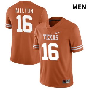 Texas Longhorns Men's #16 Tarique Milton Authentic Orange NIL 2022 College Football Jersey ENV86P0N